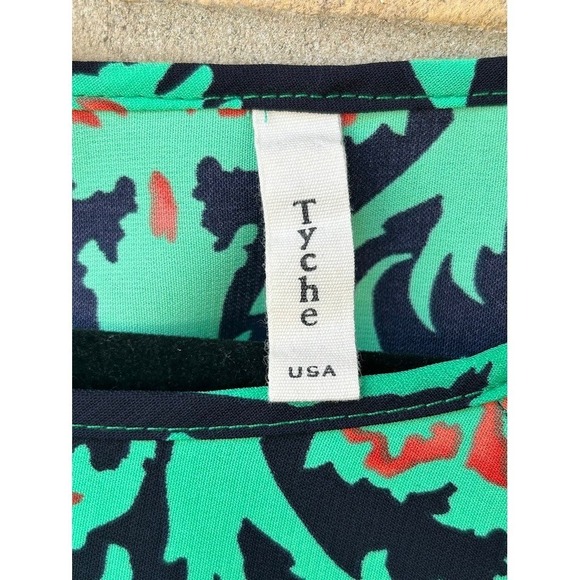 Tyche Boho Abstract Print Top Medium Bell Sleeve Flowy Blouse Festival Chic - Picture 3 of 6